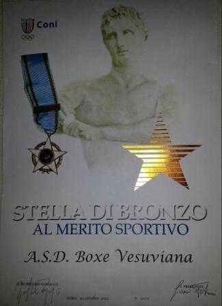 IL CONI PREMIA LA BOXE VESUVIANA CON LA STELLA DI BRONZO