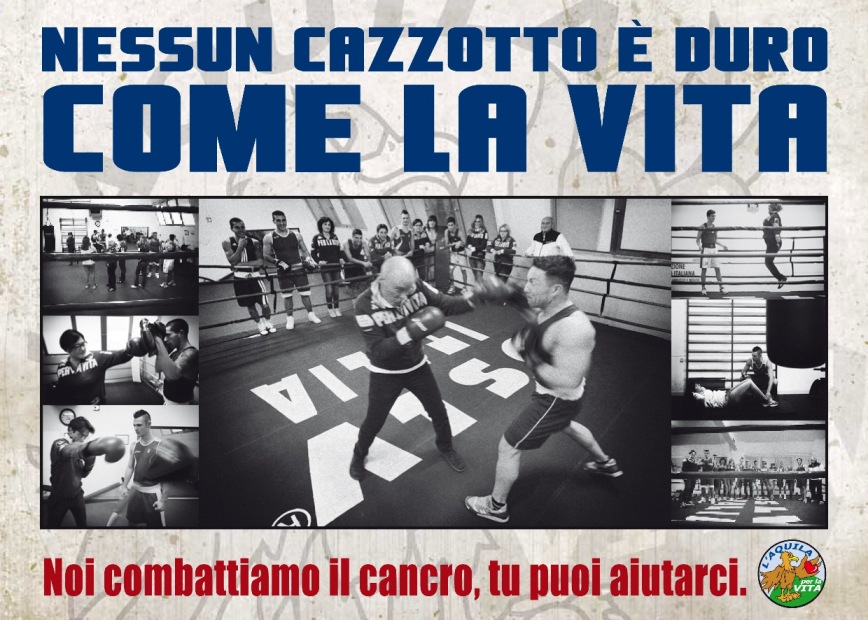 NESSUN CAZZOTTO È DURO COME LA VITA L’Aquila per la Vita lancia la cartolina 2013 per la Lotta contro il Cancro