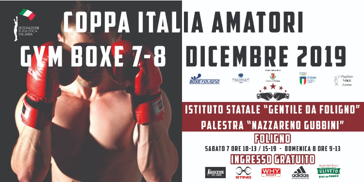 6-7-8 DICEMBRE, A FOLIGNO UNA TRE GIORNI CON “COPPA ITALIA AMATORI GYM BOXE” , SHOW COOKING  & PROIEZIONE DOCUFILM BUTTERFLY - INFO E DETTAGLI