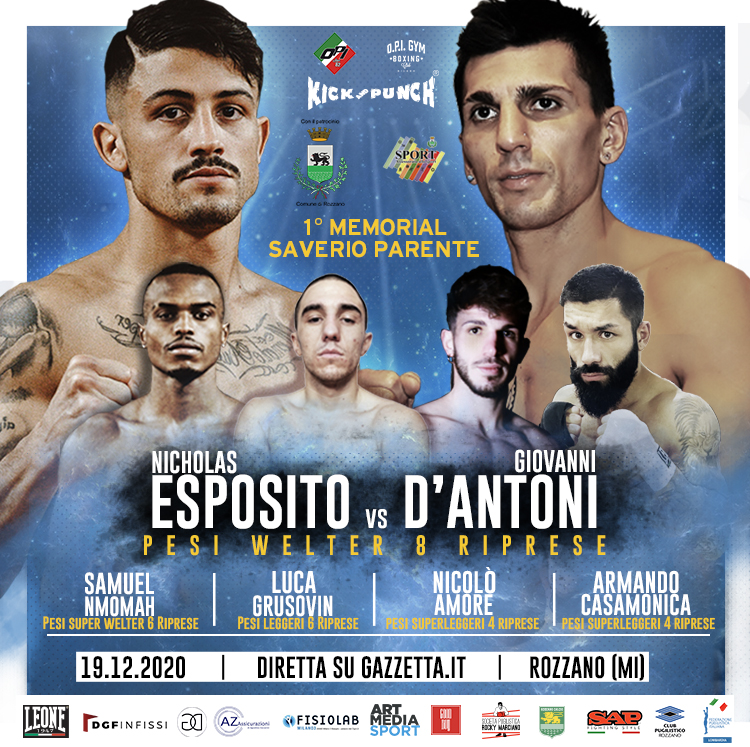 Stasera dalle 20 alle 21 la grande boxe è su Gazzetta.it - Memorial S. Parente 