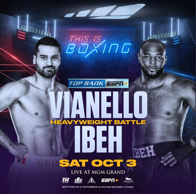 Il 3 ottobre a Las Vegas il ritorno sul Ring di Guido Vianello 