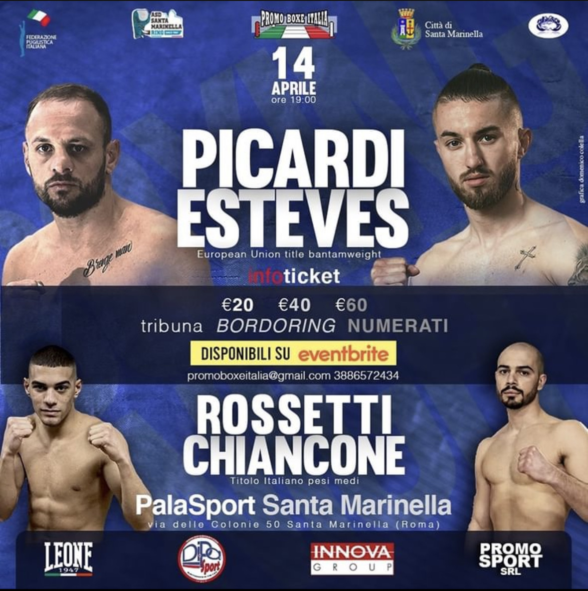 Il 14 aprile a Santa Marinella grande serata Promo Boxe Italia con due titoli in palio - INFO TICKET 