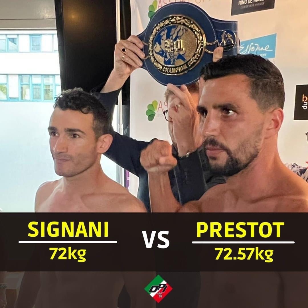 TUTTO PRONTO A MASSY PER LA SFIDA SIGNANI VS PRESTOT PER L'EUROPEO MEDI - INFO STREAMING 