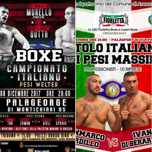 Sportitalia trasmetterà i match per il Titolo Italiano Welter e quello Massimi - INFO PROGRAMMAZIONE