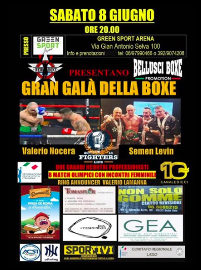 Sabato 8 Giugno a Roma il Gran Galà della Boxe 