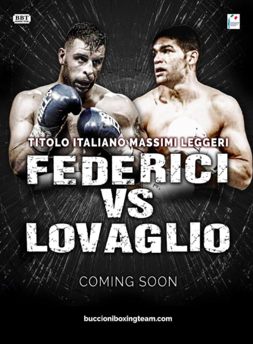 Il 9 marzo a Tivoli Federici vs Lovaglio per il Titolo Italiano Massimi Leggeri #ProBoxing 