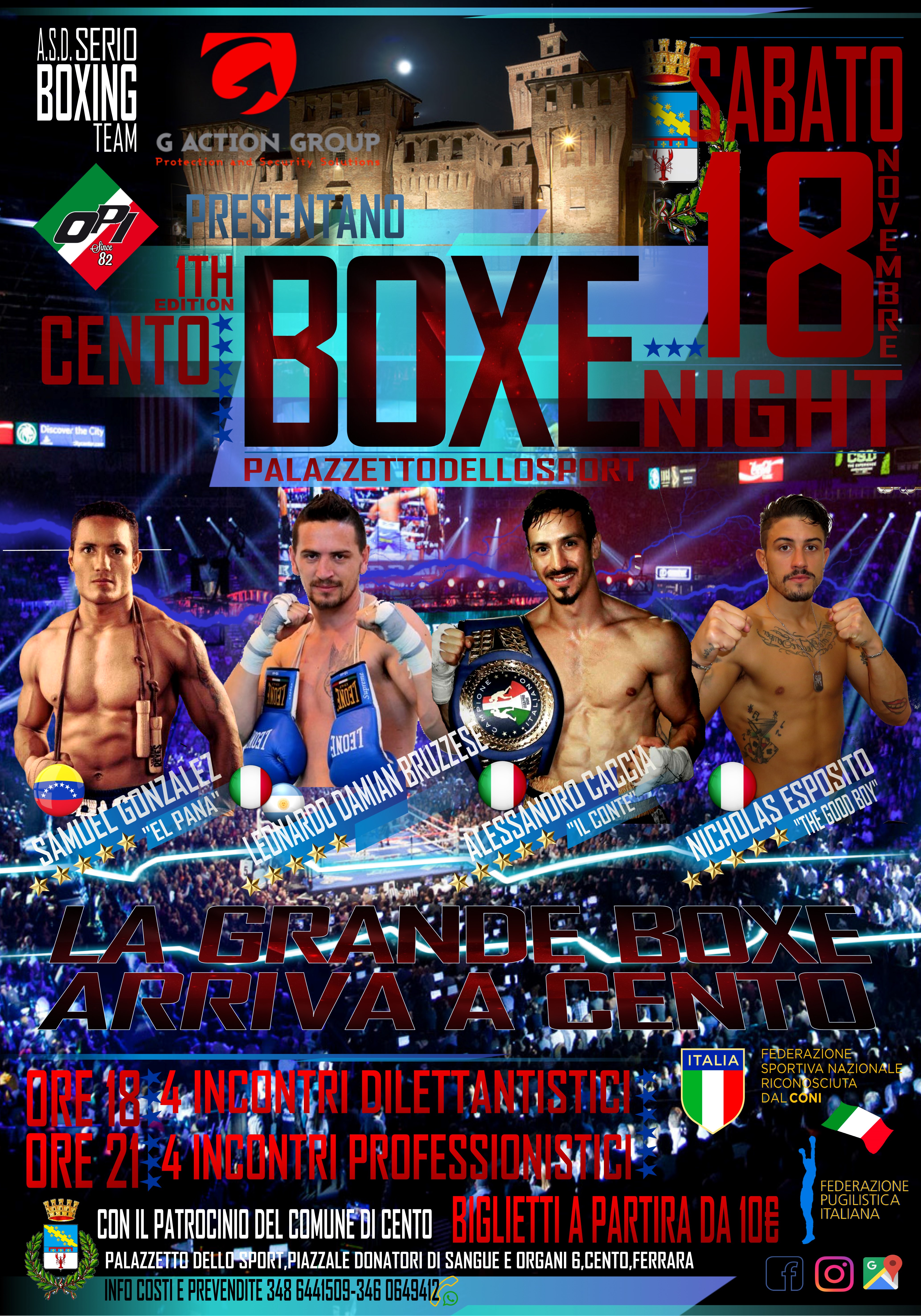 Il 18 novembre la grande boxe arriva a Cento