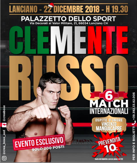 Stasera a Lanciano sfida tra una Rappresentativa Italiana e una Irlandese. Sul ring anche Clemente Russo 